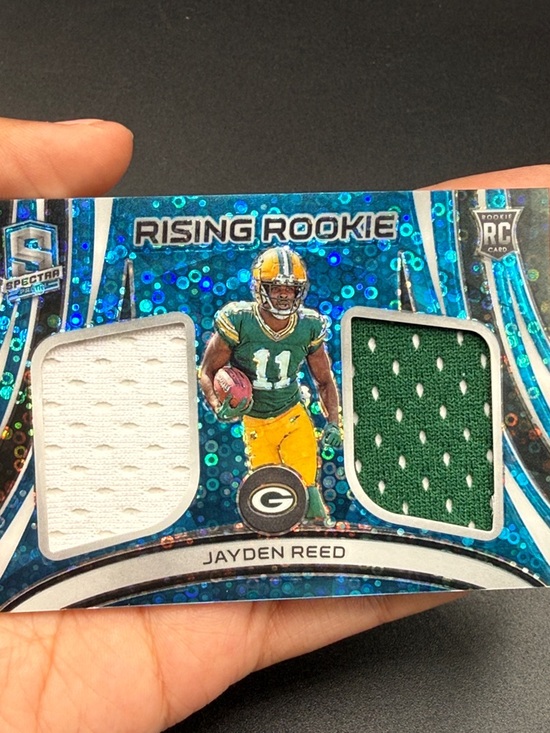 Panini Rising Rookie Jayden Reed Blue Green Yellow Trading Card - Picture 4 of 4